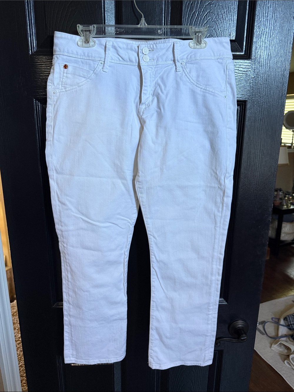 Hudson Jeans women Slim Straight cropped low waisted White Jeans